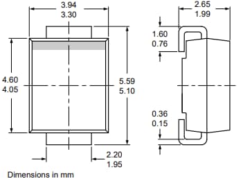 Mechanical Drawing - Nexperia MURS160B Ultrafast Recovery Rectifier
